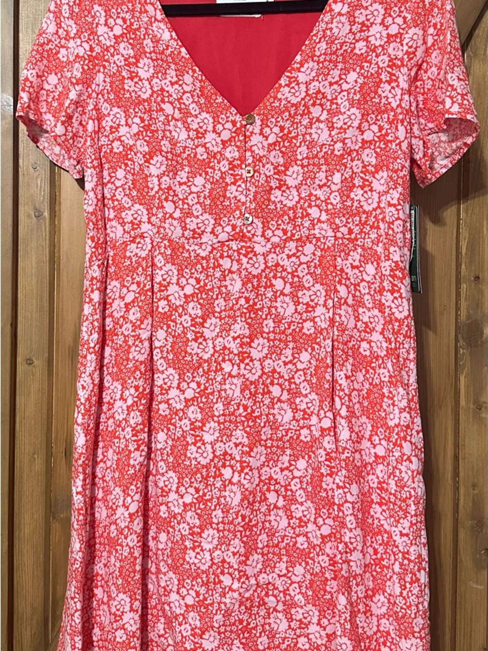 Simons Coral and White Floral Mini Dress